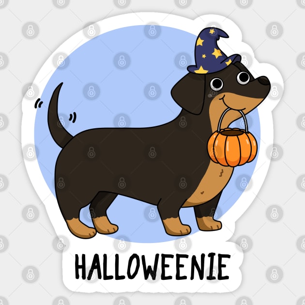 Halloweenie Cute Halloween Dachshund Dog puns are life Sticker by punnybone